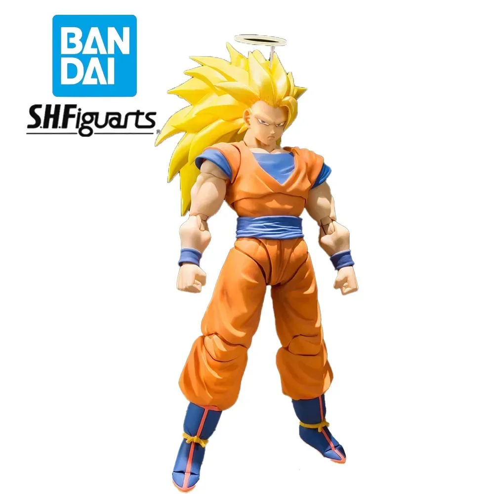 Dragon Ball Son Goku Super Saiyan 3 Action Figure Second Version Original BANDAI S.H.Figuarts Anime Collectible Model Toys Gifts