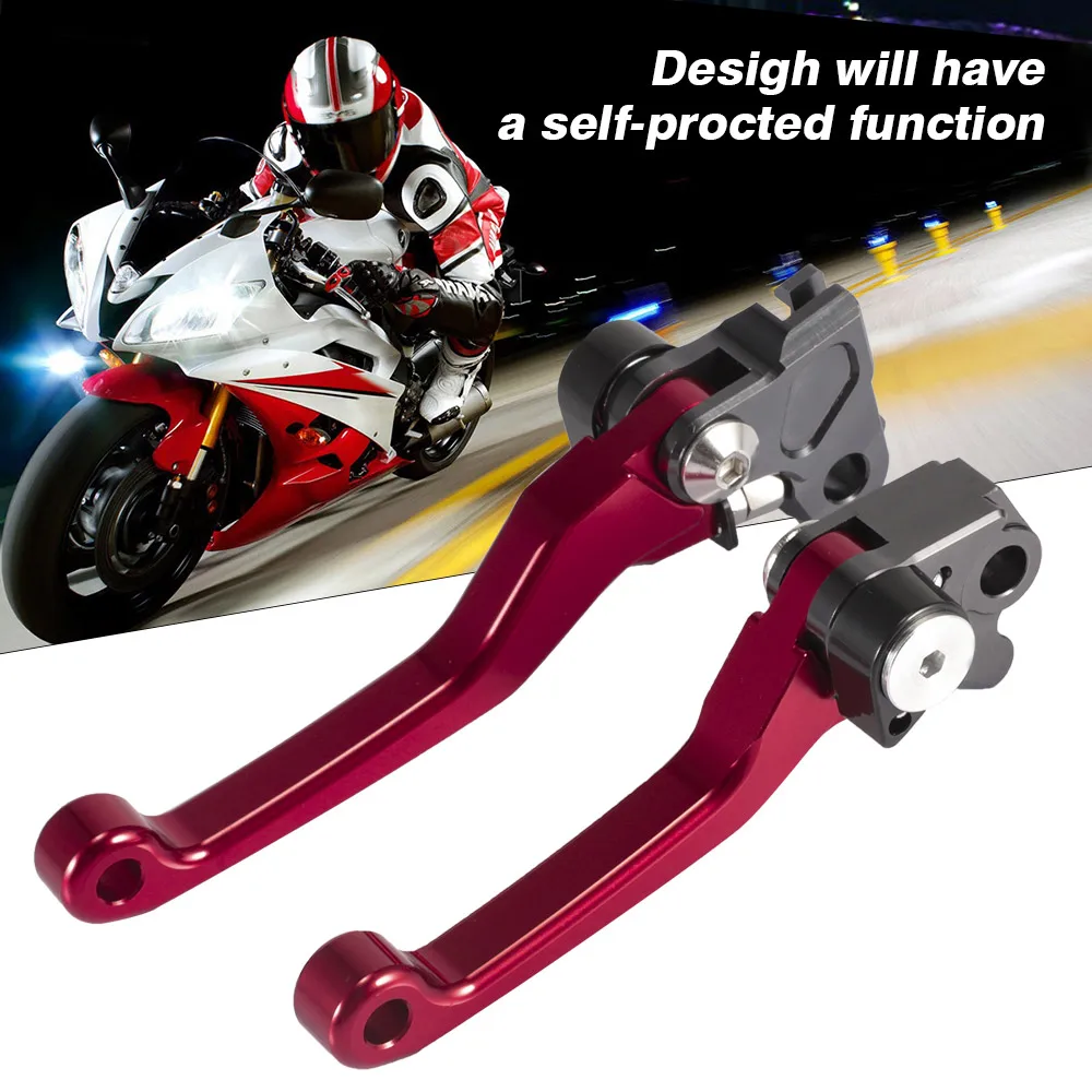 Red L10M/ R06M Short Folding Clutch Brake Levers Handlebar Motorcycle Levers Motorbike Handle