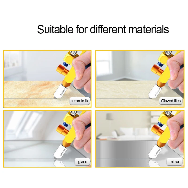 8 Chiếc Chuyên Nghiệp Dễ Dàng Dán Kính Cường Lực Cắt 2 Trong 1 Gạch Ceramic Kính Cắt 1 Dao Cắt Di Động dụng Cụ Mài Dao Kéo