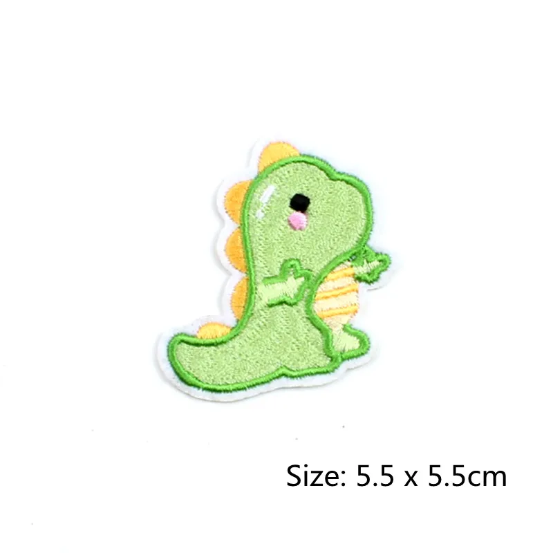 10pcs Cartoon Dinosaur Patches Iron On Cute Animal Sticker DIY Cothing Patch Embroidery Badge Sew On Clothes Fabric Appliques