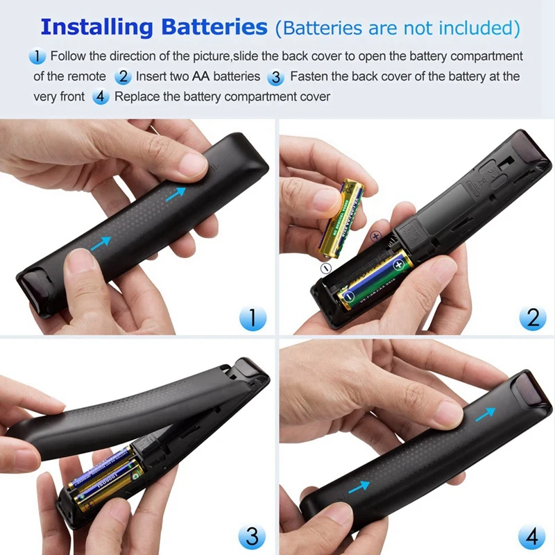 N75R-2X Universal untuk Remote Control Samsung Smart TV, Remote Control Inframerah, dengan Netflix, Prime Video, Tombol Hulu