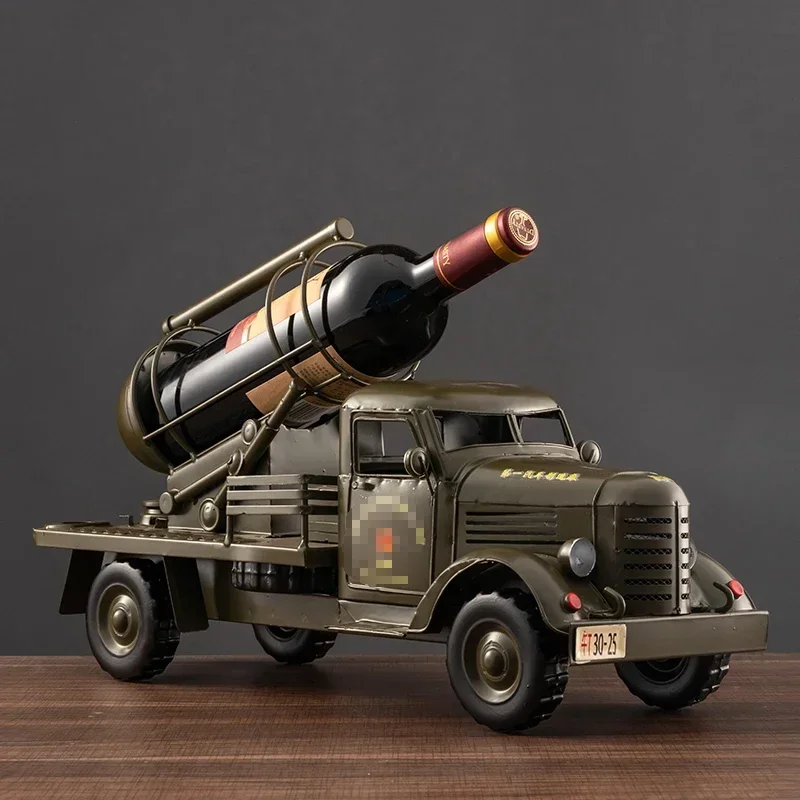 

Retro Creative Wine Rack Home Bar Decor Liberation Truck Bottle Holder Iron Home Decoration Unique Wine Storage for Living Room