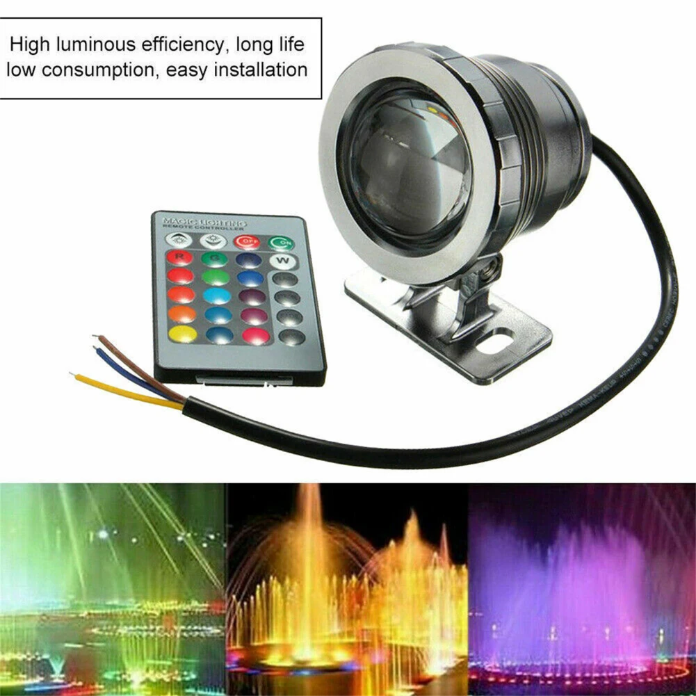 110V 220V 10W Teich Lichter Unterwasser LED Brunnen Lichter wasserdicht RGB mehrfarbige Garten Rasen Brunnen Licht