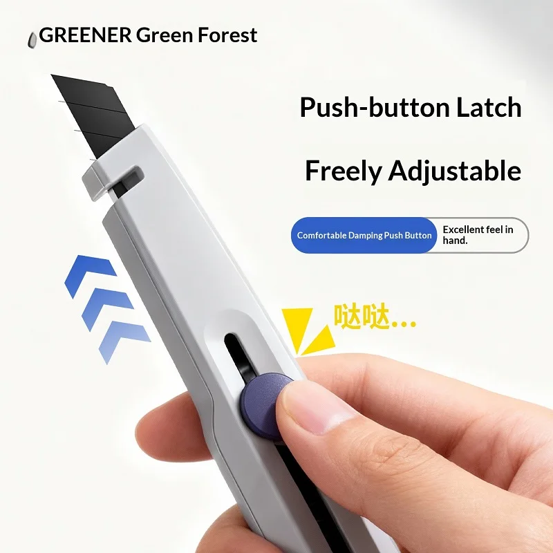 

Portable Safe Utility Knife Self-locking Push Button Front Cutting Port Design SK5 Blade Durable Cutting Tool Wallpaper Knifes