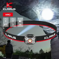 Klarus HM3 Headlamp Portable Mini USB Rechargeable Head Flashlight LED Head Light for Fishing Camping Torch Headlights