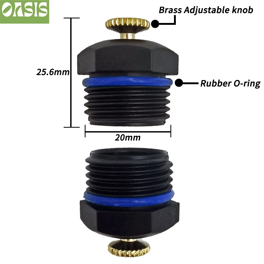 Oasis 5 szt. 20mm regulowany zraszacz do nawadniania 1/2 \'\'dysza natryskowa na trawnik ogrodowy nawadniania kropelkowego zestaw do organizacji