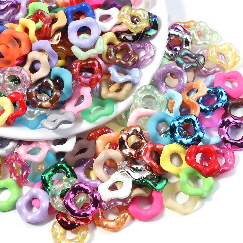20 Stück 16mm Acrylperlen in Bonbonfarben, bunte Donut-Perlen für DIY Schmuckherstellung, Armbänder, Handyketten, Schlüsselanhänger-Zubehör – Detail 5