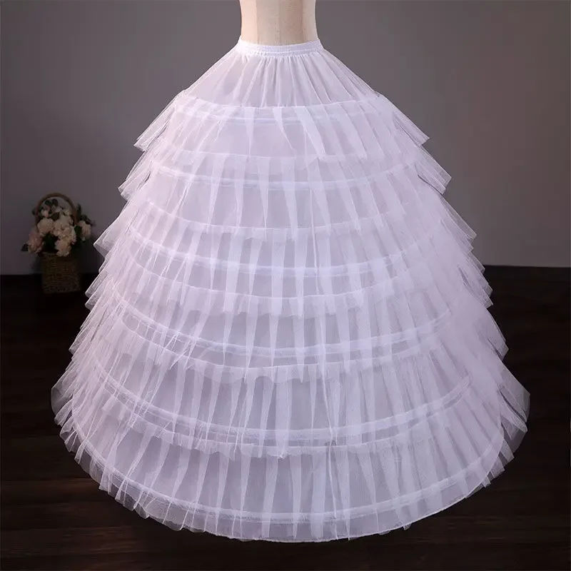 New Adjustable Bridal Wedding Dress Large Skirt Support 6 Steel Ring Dress Cosplay Suit Long Puff Slip Dress