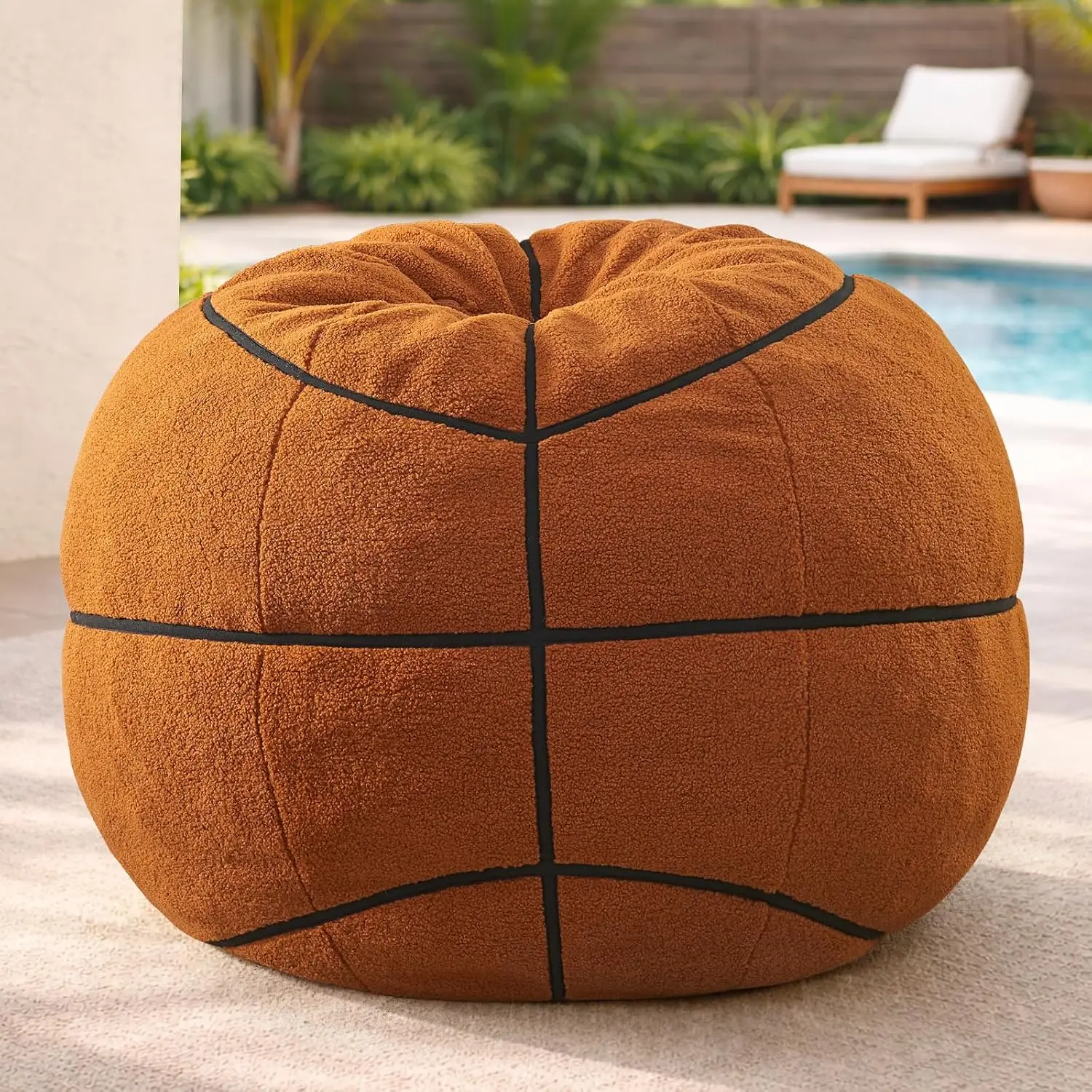 Sports Basketball Bean Bag Chair - Giant Bean Bag Chairs for Adults and Kids - Oversized Bean Bag Sofa Couch with Filler - Plush