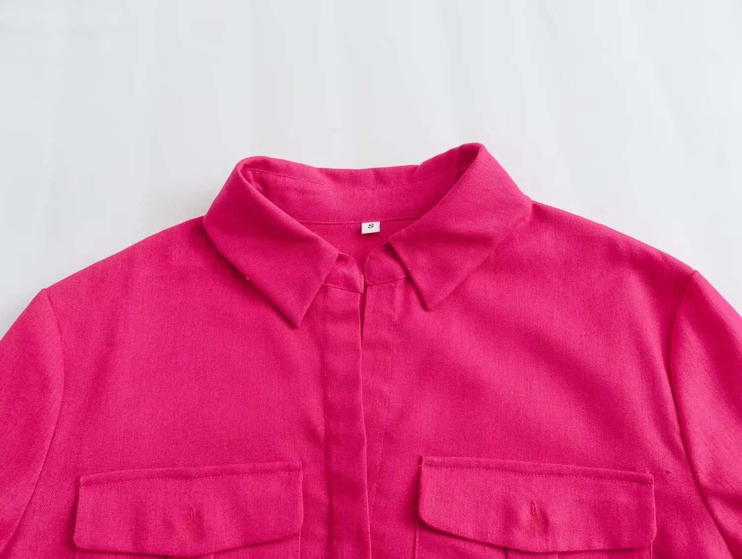 

JNLEAOG, осенний новый женский повседневный универсальный дизайн ket Sle Linen irt Street Sle из полиэфирного волокна Long Sve Regular Fit