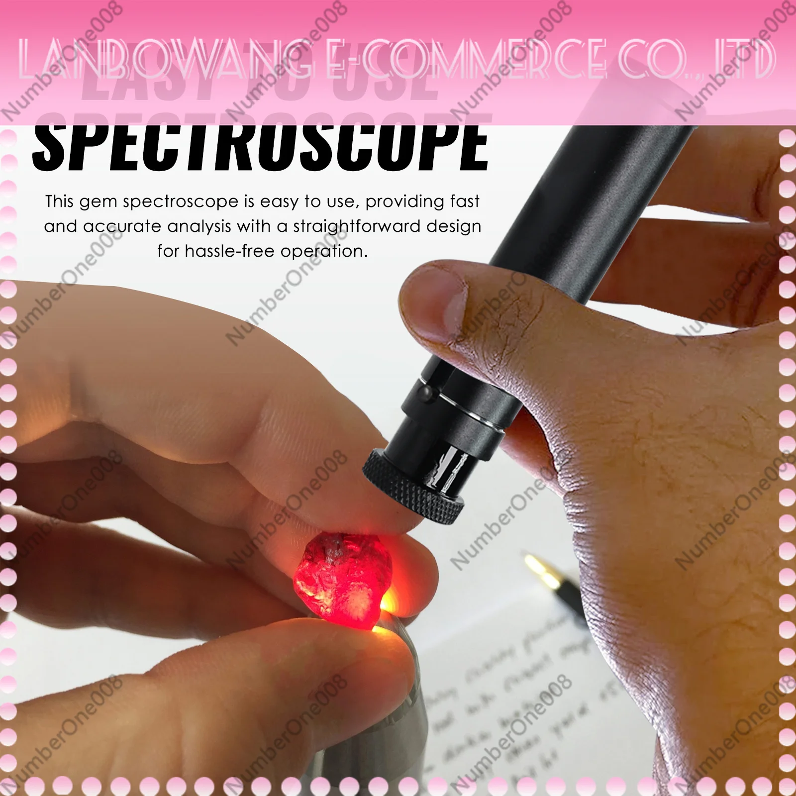 Professional Prism Spectroscope Adjustable Focus 400-700nm Gemstone Identification Tool Aluminum Jewelry Tester
