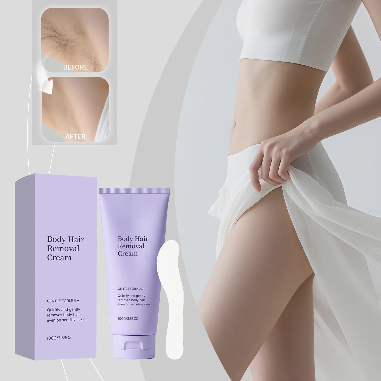 

Body Hair Removal Cream - Gentle and Fast Hair Removal, Odorless, Daily Body Care, Portable Hair Removal Cream