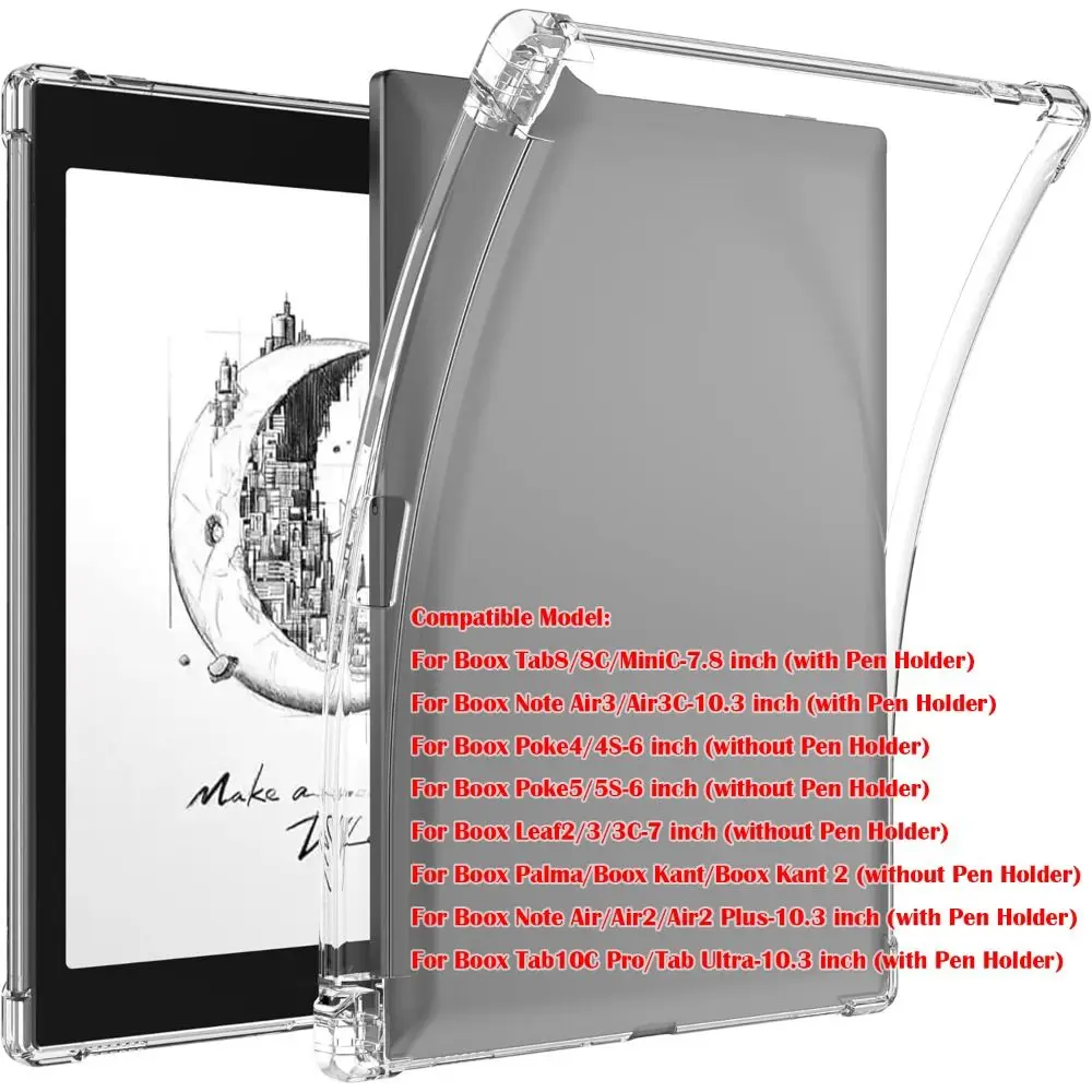 Transparent E Ink Tablet Case Airbag Shockproof e-Reader Cover TPU Ultra Thin for Boox Palma/Note Air 3 C B/W Tab 10C