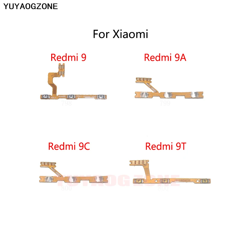 

Power Button Switch Volume Mute Button On / Off Flex Cable For Xiaomi Redmi 9 9A 9C NFC 9T