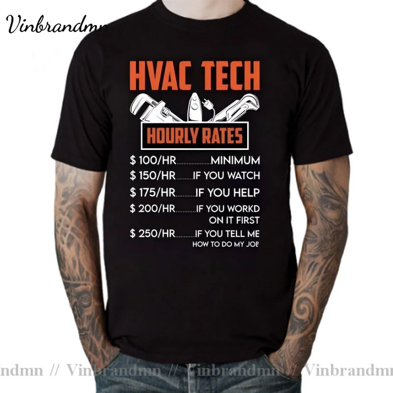 HVAC Tech Hourly Rates Design Gift Tee Shirt Funny HVAC Technician Father Premium T-Shirt Rife T-Shirt Tops T Shirt For Boy Tees