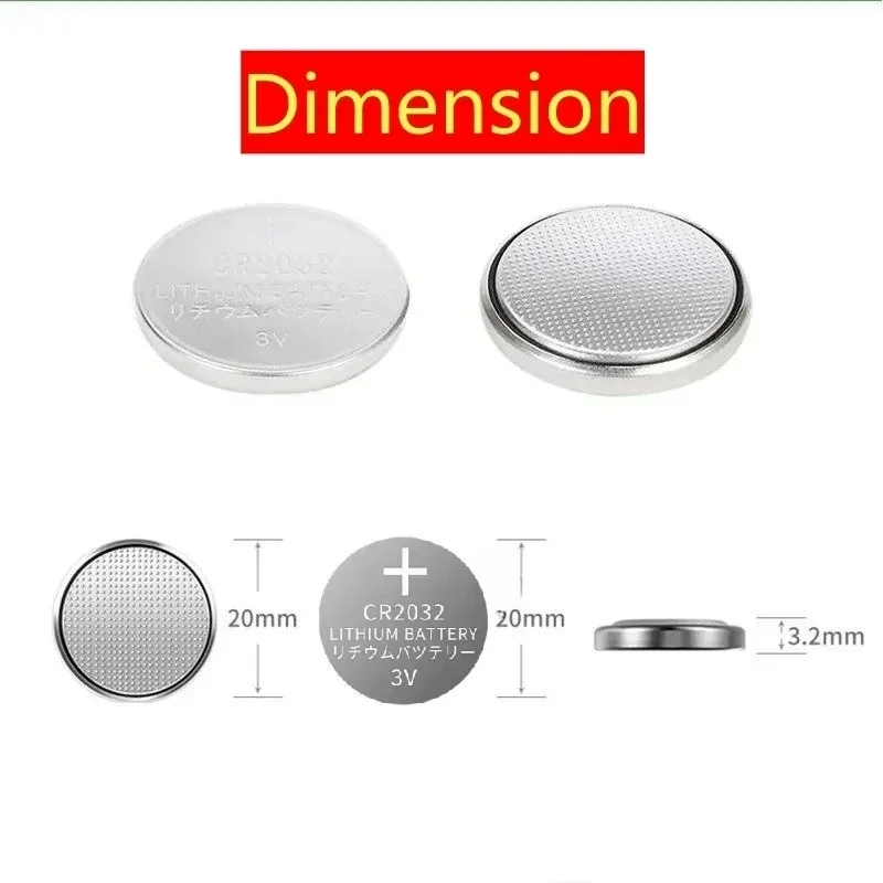 2-100-PCS-CR2032-3V-Bateria-litowa,-do-błyskawicy-do-samochodu-zegarka-kalkulatora-zabawki-miernika-glukozy-wagi,-Baterie-groszczowe-hurtowo — zdjęcie produktu 3