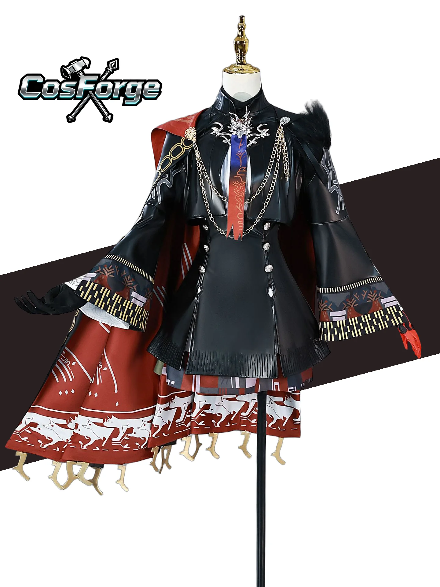 

Lappland Saluzzo Cosplay Costume Game Arknights -SR Wig Ears Women Halloween