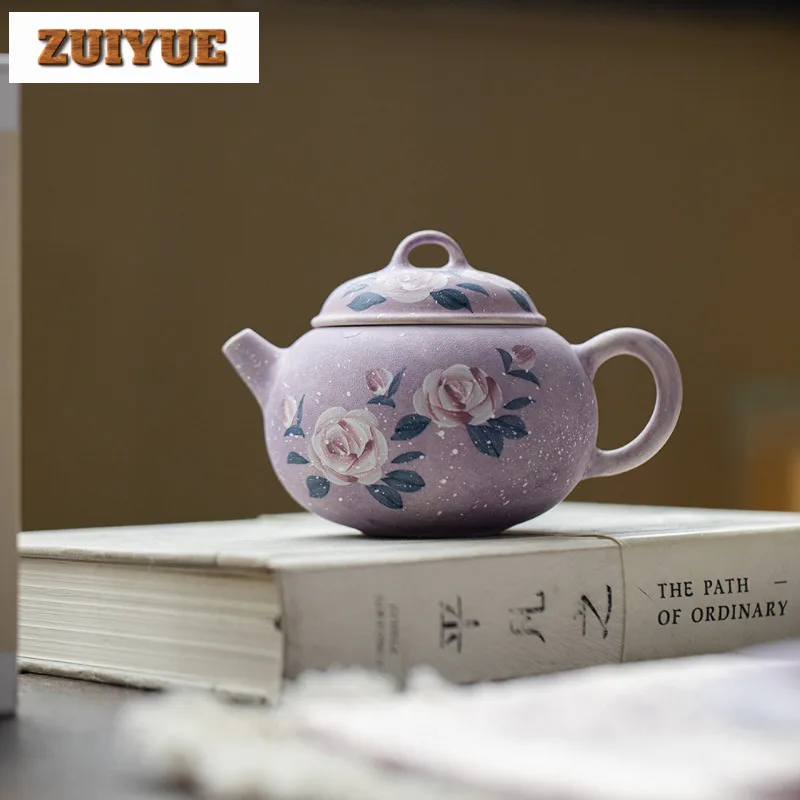 

170 мл ручная роспись Моне Роза Чайник Элегантный чайник для заварки чая Чайник с фильтром Китайский чай для чайных украшений Ремесло