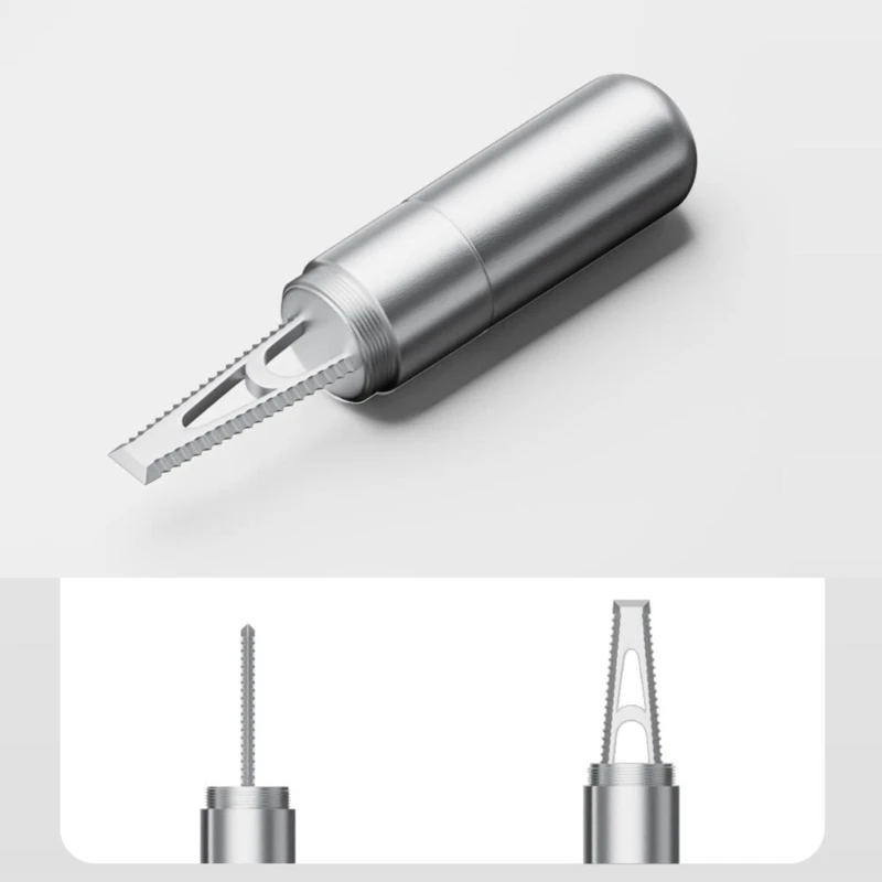 2 in 1 Phone Tray Pin and Tape Opener Tool, Small Metal Carry Piece with Screw Cap Cover, Steel Cutter, and Attachment K1KF