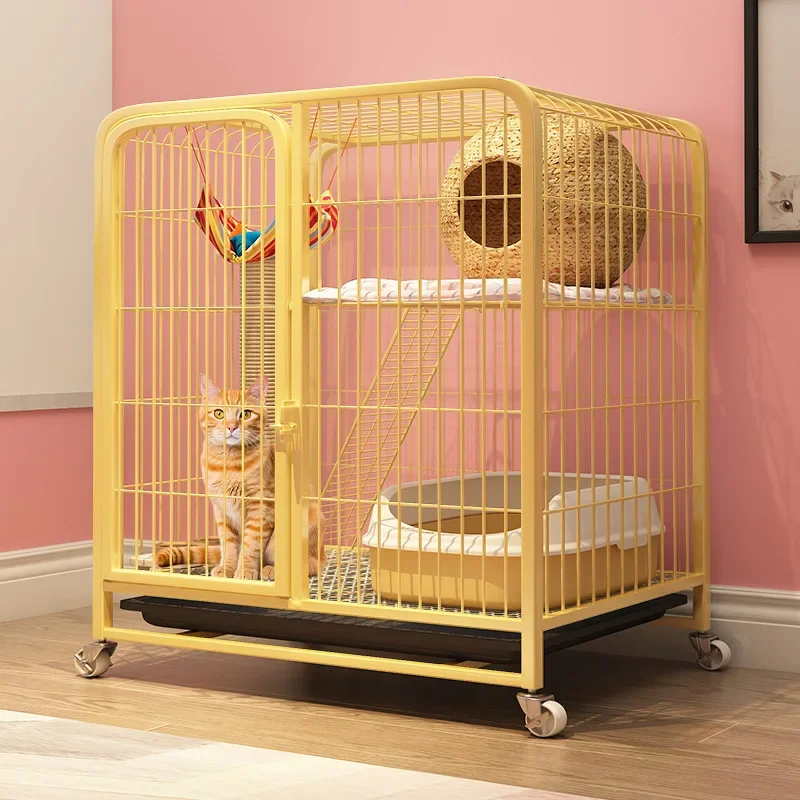 Cat cage household indoor large free space foldable with toilet integrated encryption cat cage bold dog cage