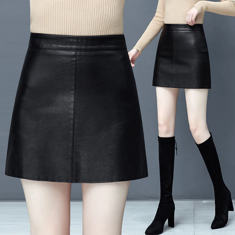 

Women's leather skirt, autumn new style, high-waisted and slimmingAFashionable skirt that hugs the hips and prevents exposurePUL