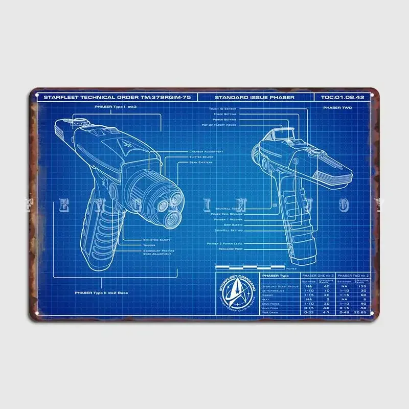 Standard Issue Phaser Metal Plaque Poster Club Home Pub Garage Vintage Mural Painting Tin Sign Posters