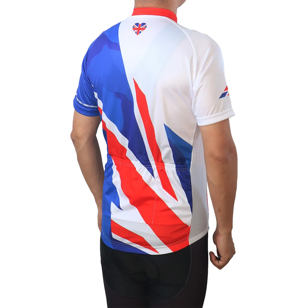 Team UK Cycling Jersey Short Sleeve Top Road Wear Clothing Bike Shirt Motocross Bicycle Breathable Great Britain United Kingdom