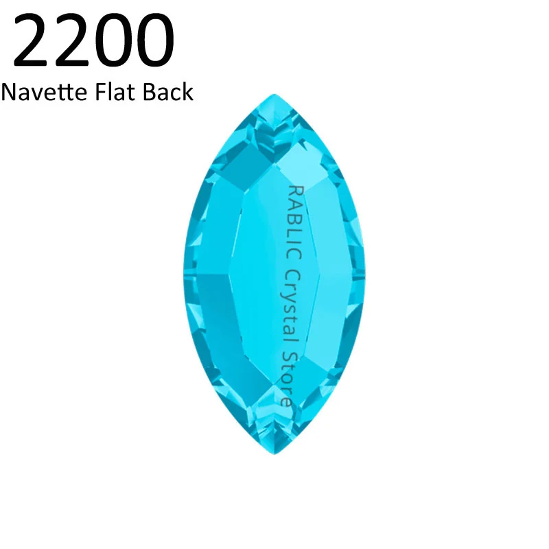 Original Crystals from Austria 2200 Navette Flat Back No Hotfix Rhinestone Fashion Interior Design Nail Art Cloth Accessories