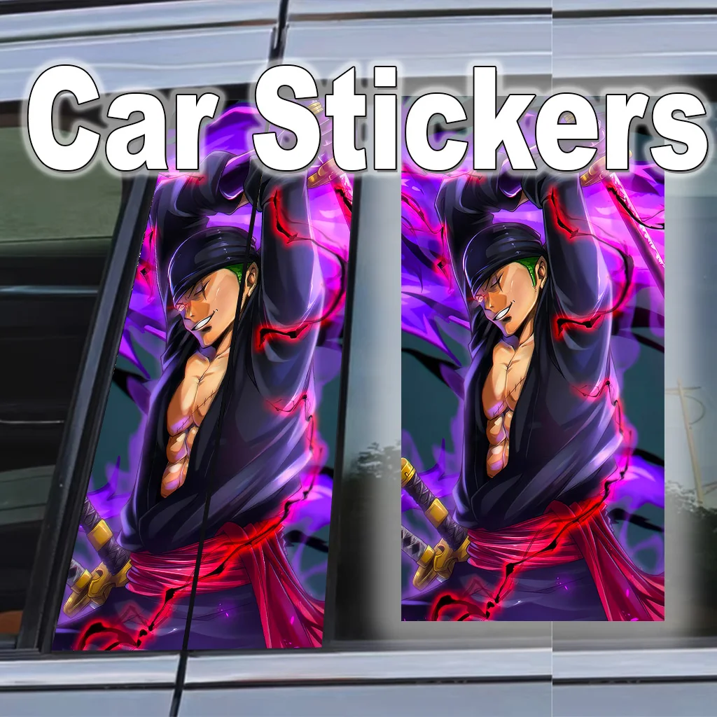 

Car B Pillar Sticker One Piece Zoro Decal Waterproof Peel Stick Scratch Resistant Self-adhesive Poster Anime JDM Accessorie Gift