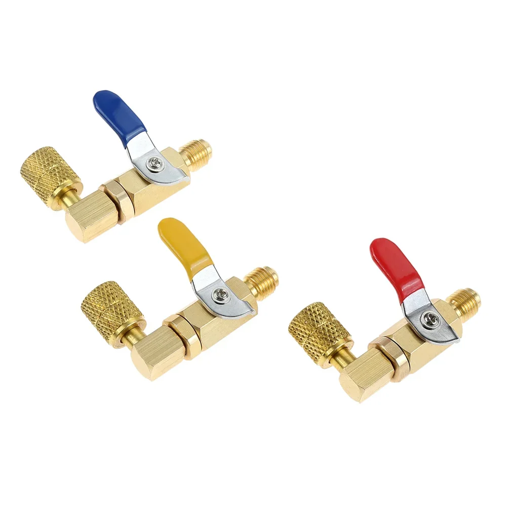 3pcs HVAC Cooling System Adapter 5/16 SAE F to 1/4 SAE M for R410A R32 R134A R12 R22 R502 Air Conditioner Repair