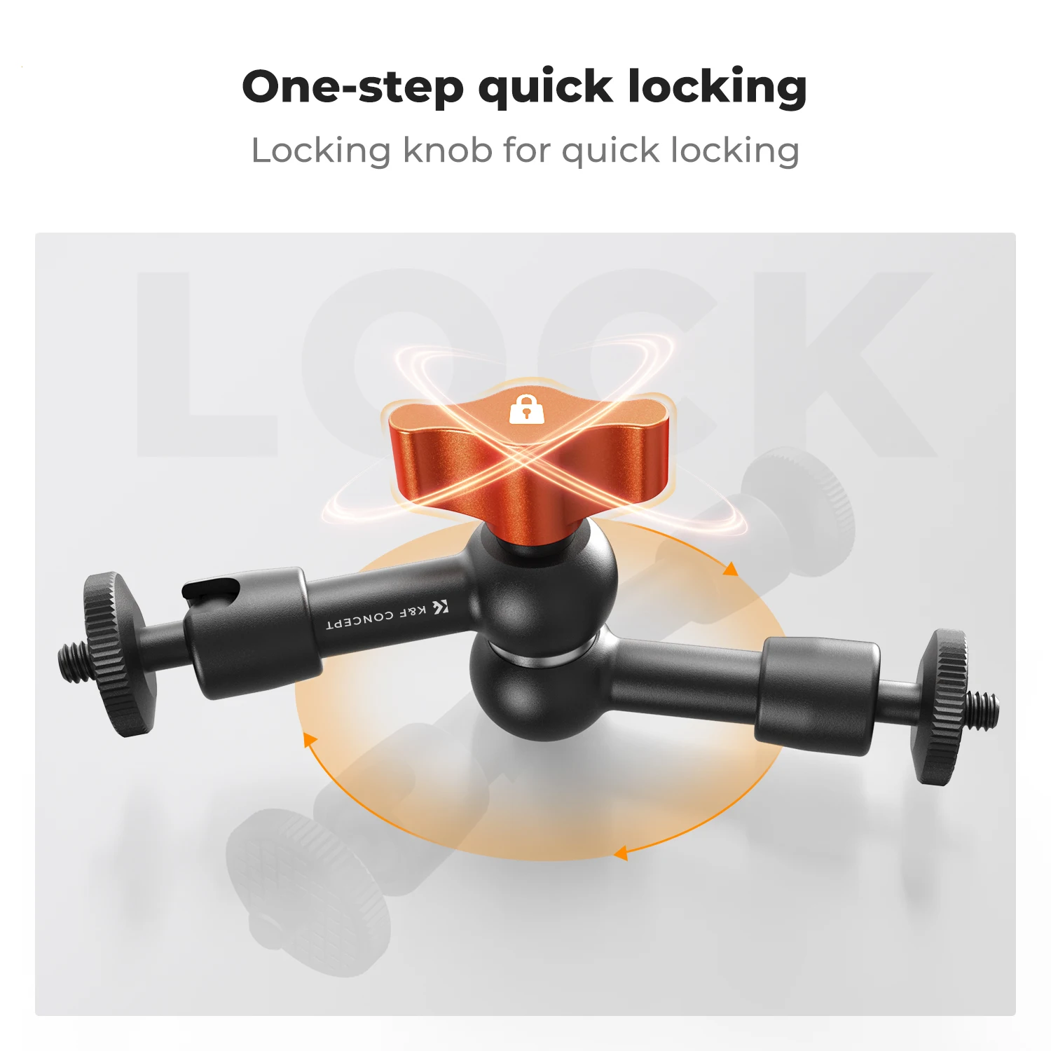 K&F Concept Magic Arm Super Clamp Kit with 1/4" & 3/8" Thread Screw Articulating Friction Arm Cold Shoe Clamp Mount for Monitor - Image 6