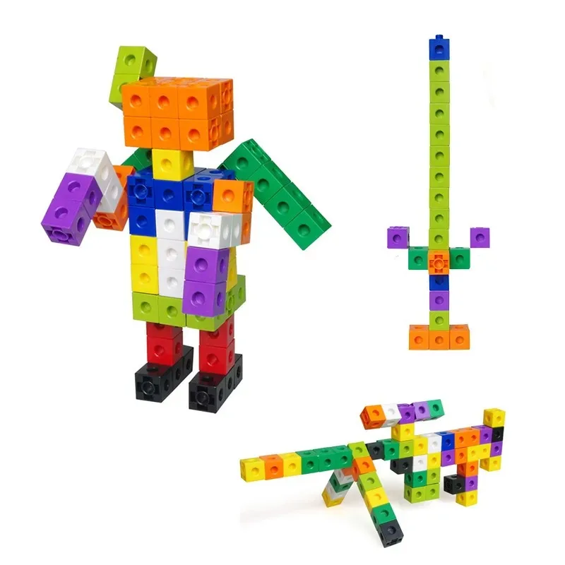 /100pcs Mathematics Linking Cubes Interlocking Multilink Counting Stacking Blocks Kids Learning Educational Children Toys Gifts