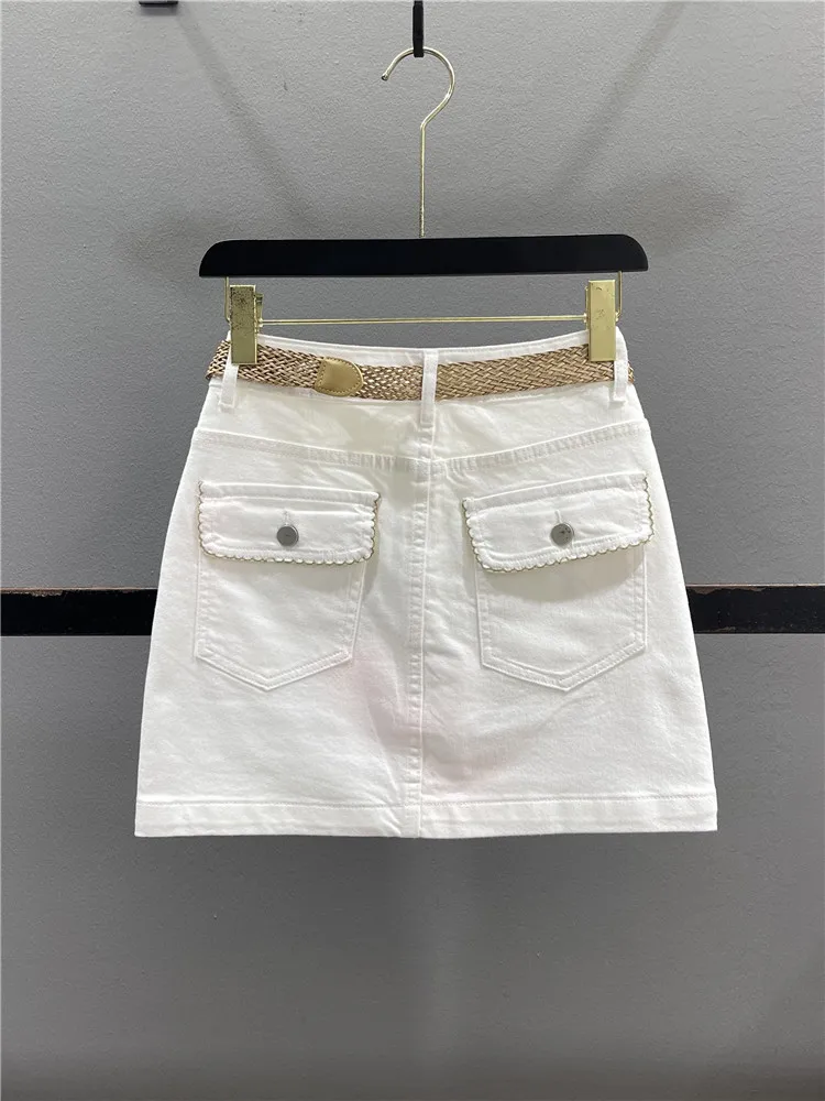 

High Waist Casual Denim Skirt Women's Fashion Slimming Short Skirt Summer New Style Leisure Hot Girl Workwear Skirt