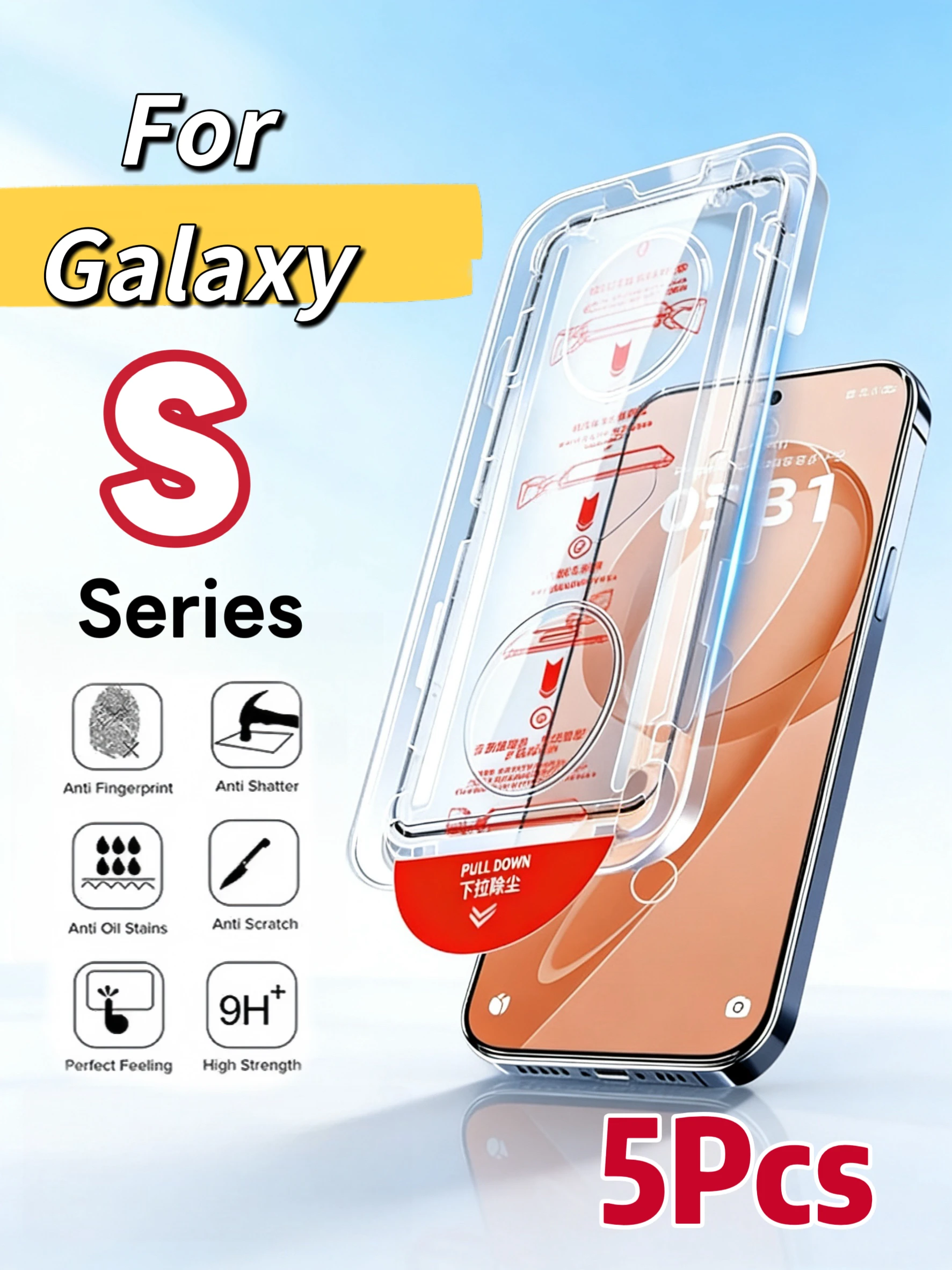 

HD Screen Protector for Samsung Galaxy S26/S25/S24/S23/S22/S21 Ultra Plus Series, Shatterproof, 5Pack