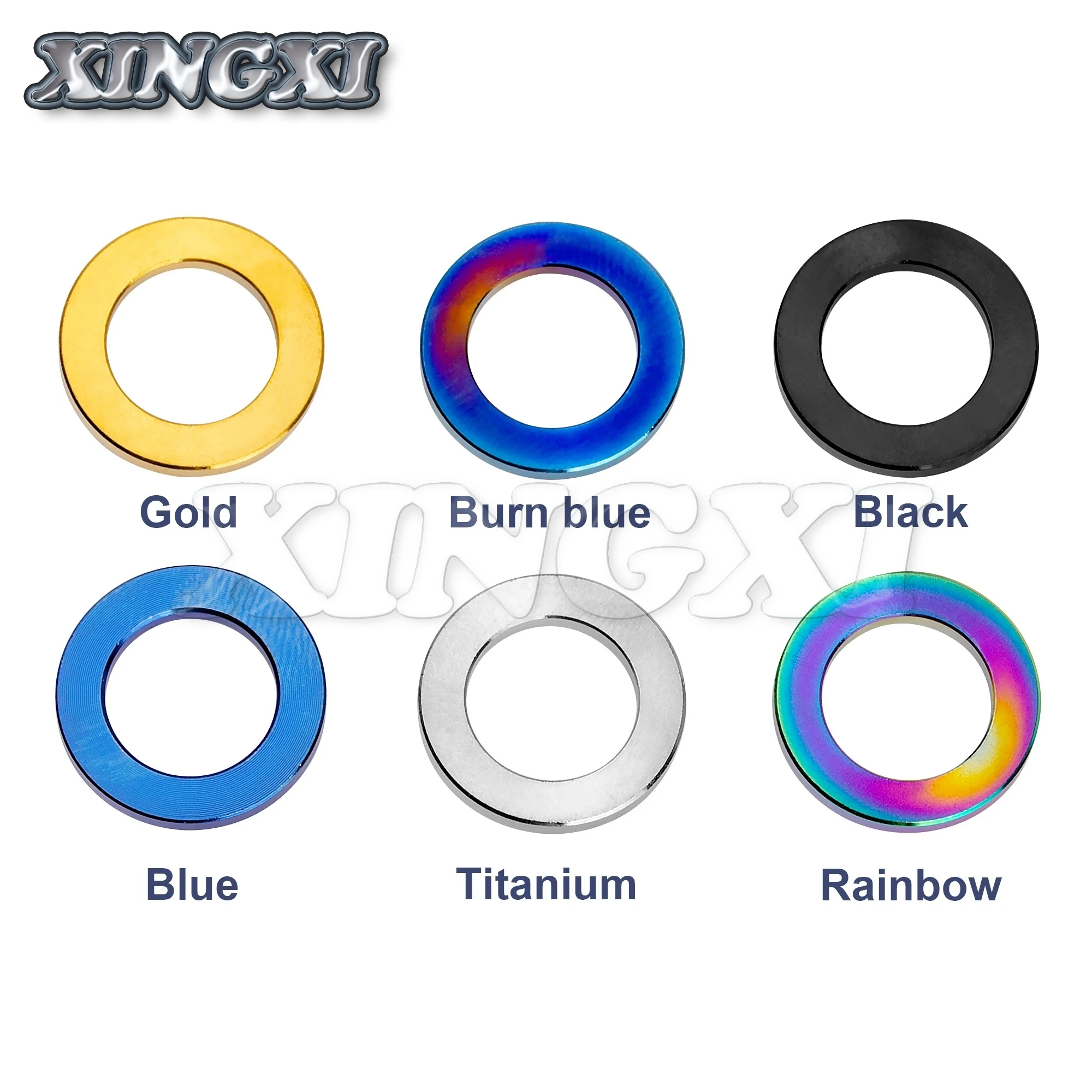 Xingxi M4 M5 M6 M7 M8 M10 Titanium Flat Washer DIN912 Ti Spacer for Bicycle Motorcycle Parts