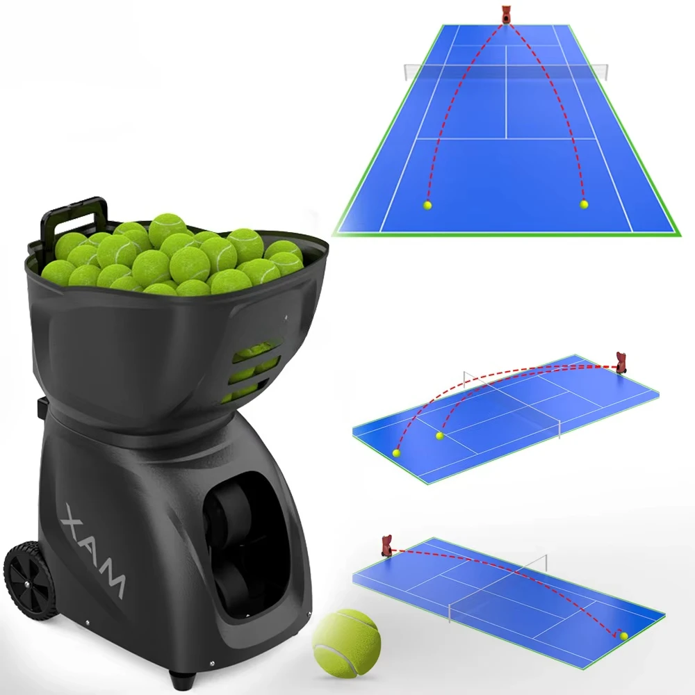 

New Tennis Ball Machine, 100 Ball Capacity, APP Control, Suitable for Teaching and Tennis Training Venues with Smart Control