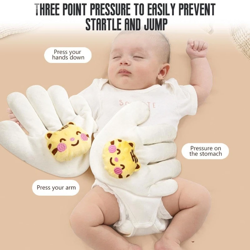 MAKE-Baby Startle Prevention Hand Glove,เด็กน่ารัก Soothing Palm,หมอนเด็กไฟฟ้า,การ์ตูน Baby Startle Prevention หมอน