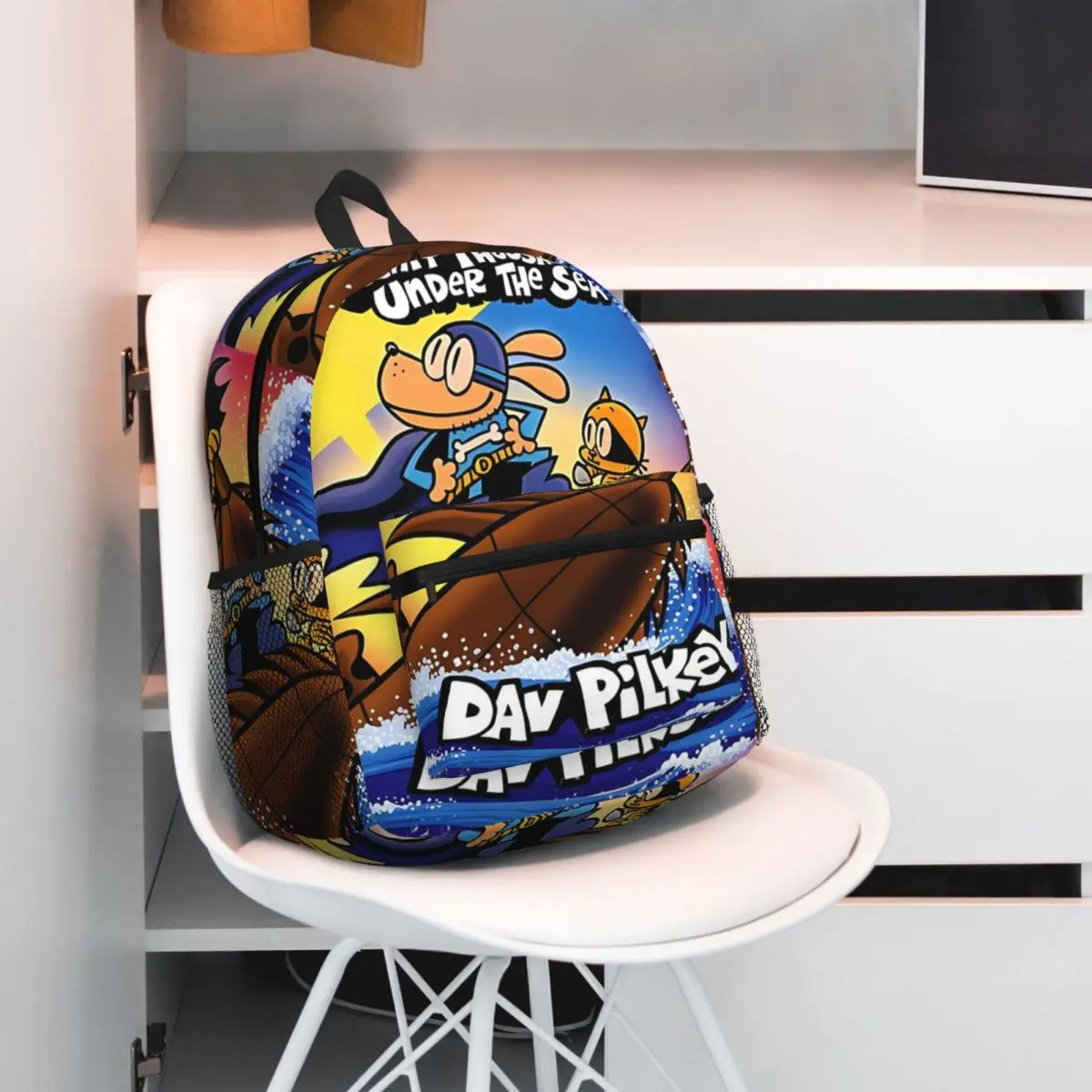 Funny Dogman Poster Animation Adventure Movie Backpack Daypack Large Capacity Kids BookBag School Bag Shoulder Bags Men Women