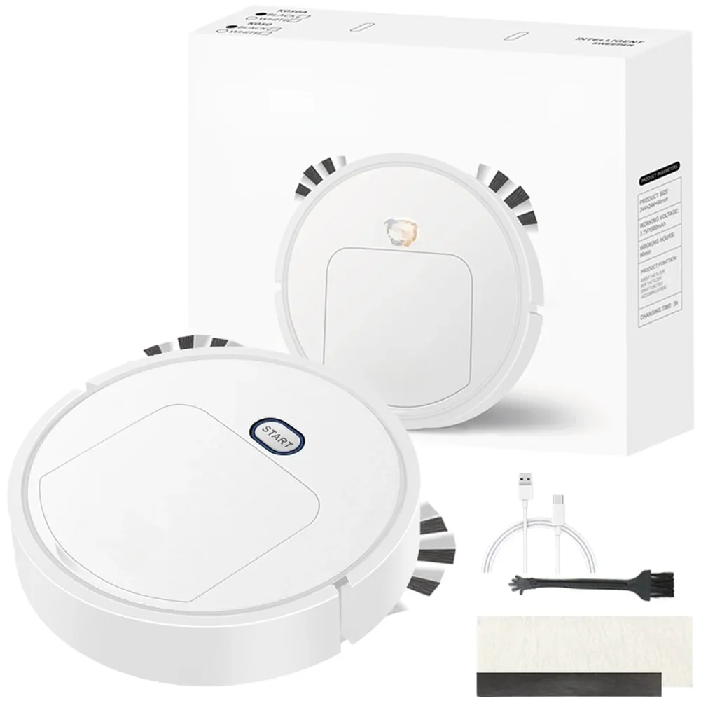 1 Pcs Smart Robot Vacuum Cleaner 25cm With Spray Mop Function Triple Cleaning Sweeping Suction USB Rechargeable For Home Floor