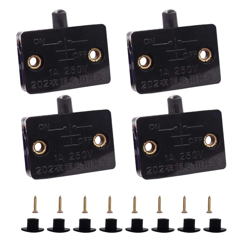 4 Pcs Cabinet Door Switch Cabinet Lamp Switch Drawers Open On Close Door Applicable To 12V 24V 110V