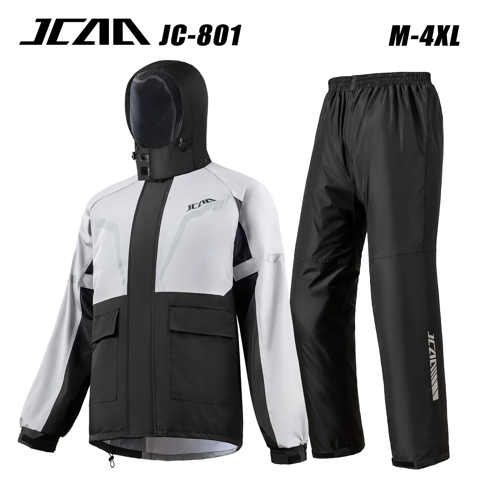 

JCAA 2025 New Waterproof Motorcycle Cycling Raincoat Suit Windproof Motocross Raincoat Suit Reflection Motorbike Raincoat Pants