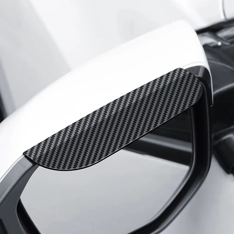 Rearview Mirror Sun Visor Eyebrow Rain Eyebrow Universal Car Rearview Mirror Rain Eyebrow Carbon Fiber Pattern Waterproof Cover