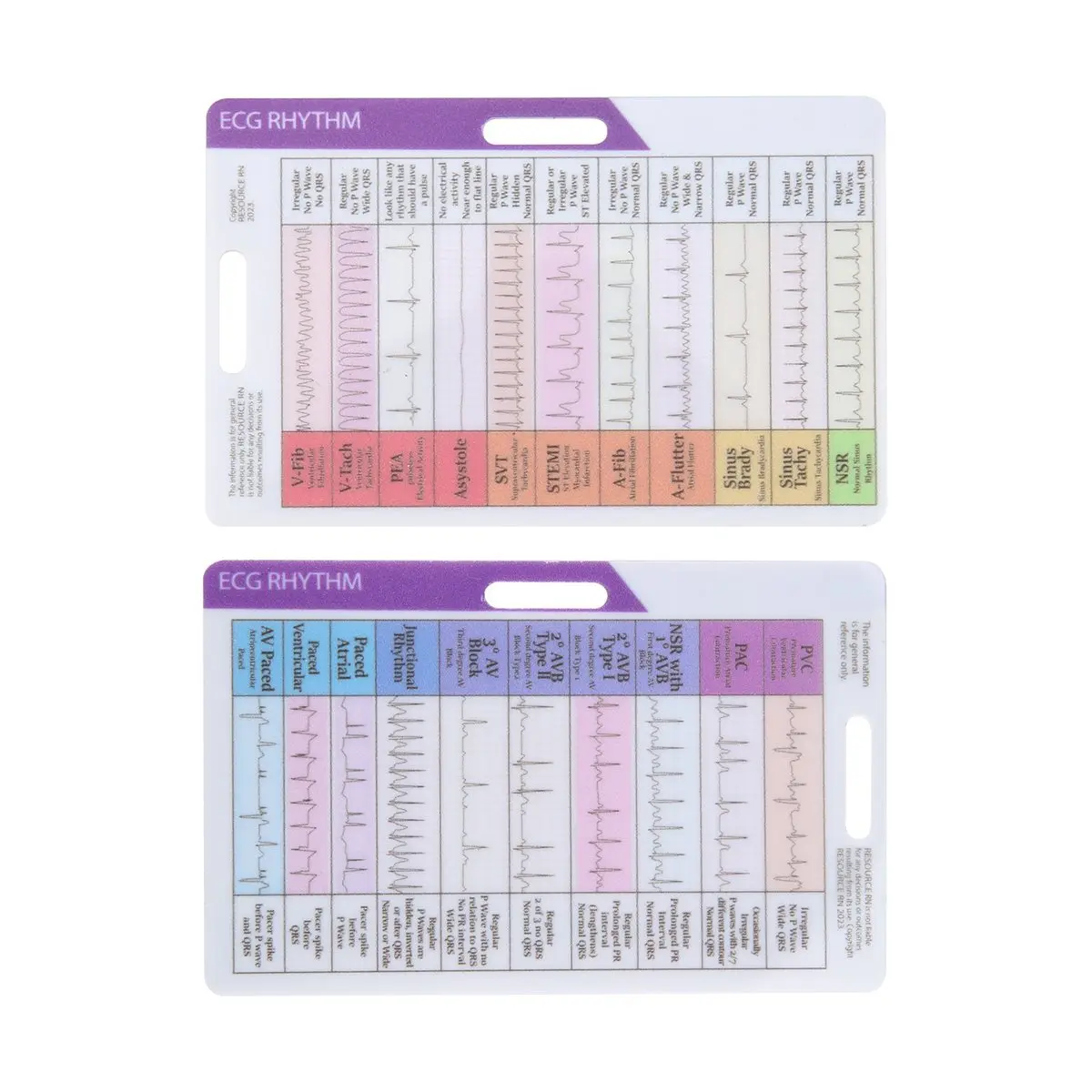 AA83 ECG/EKG Rhythm Pocket Card Acrylic 7 Step Ruler Ruler Card Portable Ecg Ekg Reference Guide Rhythms Calipers Pocket Card