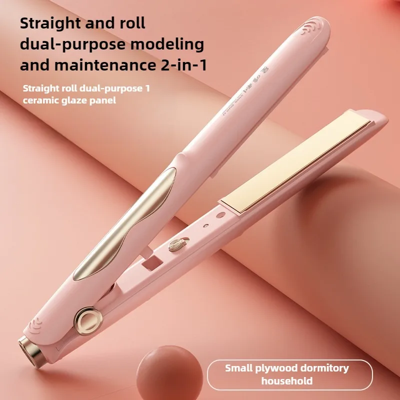 Pink Ceramic Flat Iron Hair Straightener For Smooth Finish Ceramic Floating Plates Quick Heat Up Pro Salon Curler Hair Wand