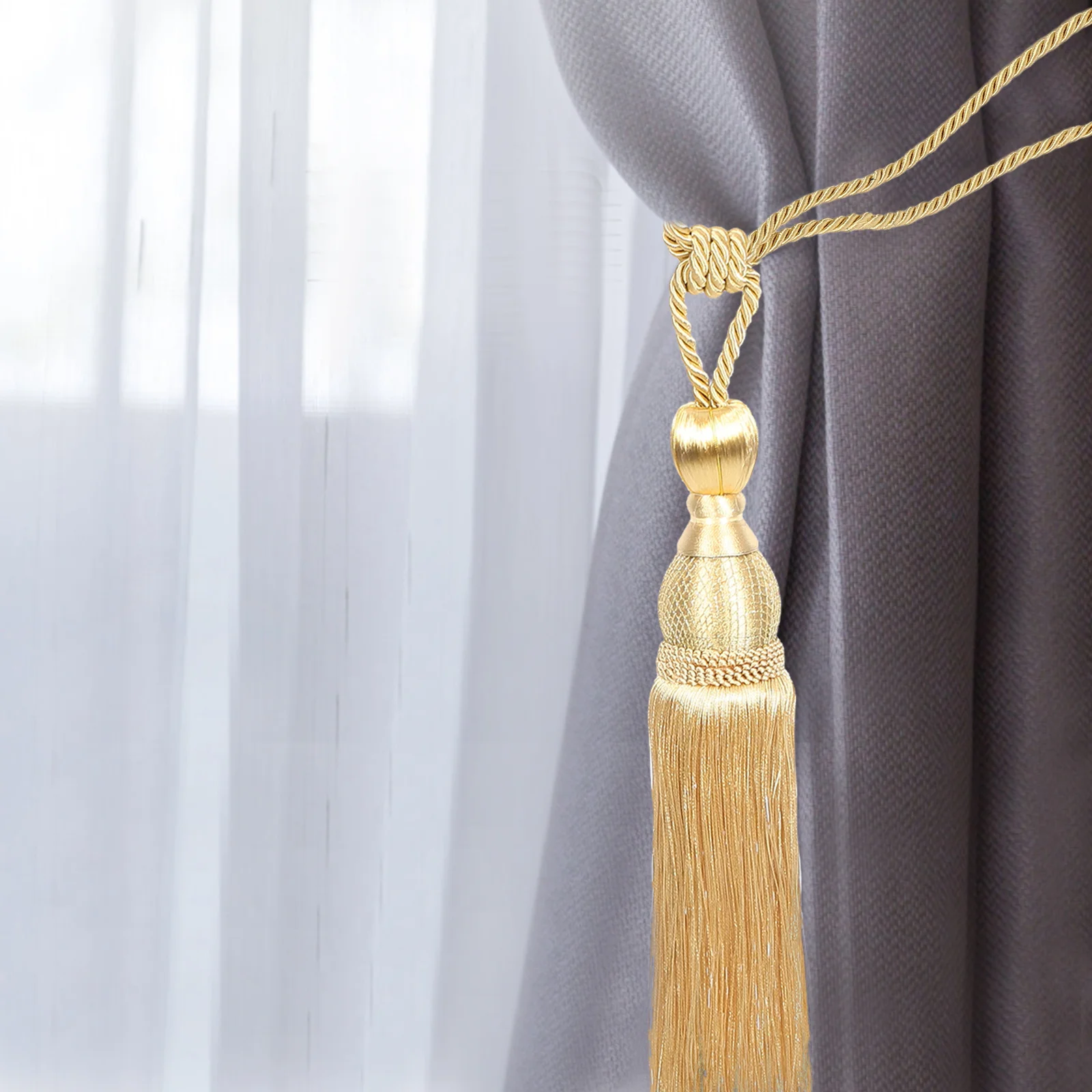 

2Pcs Elegant Curtain Holdbacks with Delicate Tassels Secure Fastening for Various Curtains Holdbacks for Curtains