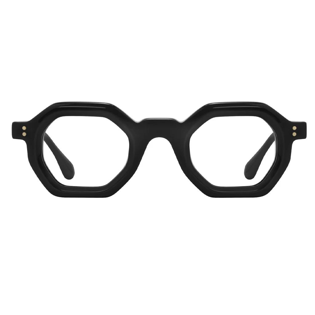 

Patris Glasses for Women Men| Fytoo, Black Glasses, Hexagonal Glasses, Acetate Glasses, Full Rim Glasses, FT1602-01