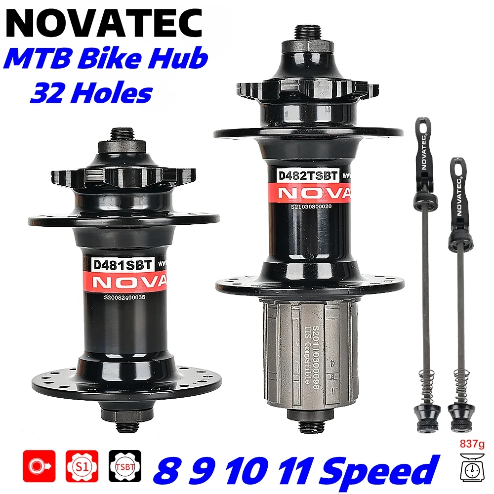 NOVATEC MTB Bike Hub 32 Holes 8 9 10 11 Speed Mountain Bicycle Bearing Hubs D481SBT D482TSBT Bike Parts for HG Cassette 11V