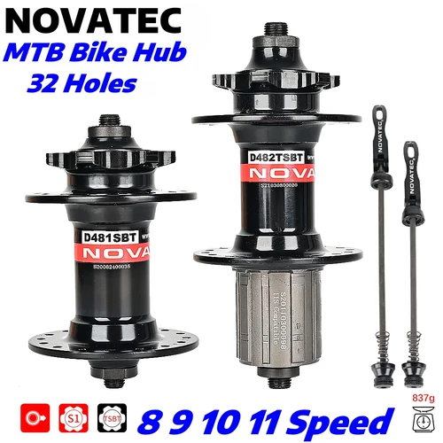 Imagen 1 del producto NOVATEC-bujes de rodamiento para bicicleta de montaña, piezas de bicicleta para Cassette HG de 11V, 32 agujeros, 8, 9, 10 y 11 velocidades, D481SBT, D482TSBT