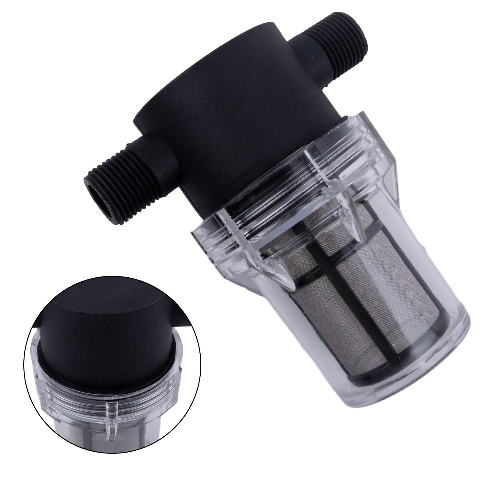 Water Filter Filter 4-point Interface 80 Mesh Black Cleaned Durability For Garden Irrigation Pipe Front Plastic