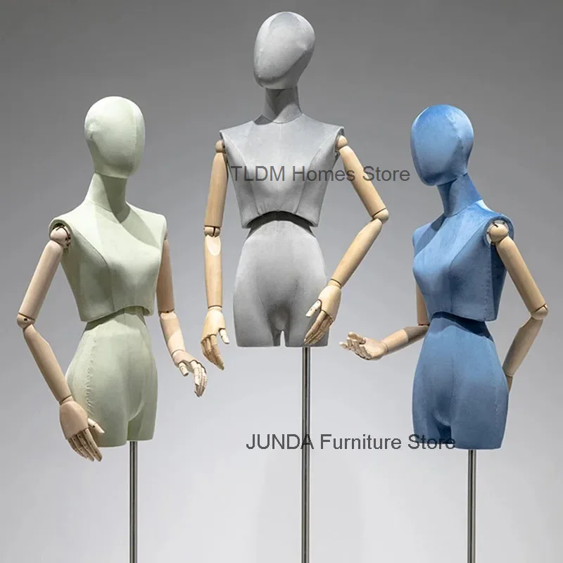 

Clothing Store Velvet Mannequins Props Women's Clothing Half-length Window Display Stand Colorful Full-body Wedding Dress Model